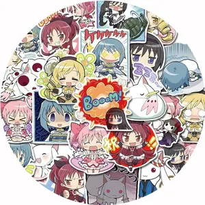 48pcs Kawaii Anime Puella Magi Madoka Magica Stickers Kaname Madoka Akemi Homura Decals for Laptop Phone Cartoon sticker Girl
