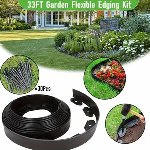 Suitable for Garden, Lawn, Lawn Edge, 33/ 16.5 Ft with 30/ 15 Nails, 2 Inches High No Digging of Garden Edge Lawn Borders, Landscape Edge Kit