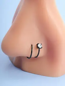 S-shaped Nose Studs, Nose Rings, Nose Hoops, Stainless Steel Nose Band Rings, Stud Earrings, Nostril Screw Nose Studs, Zirconia Nostril Ornaments