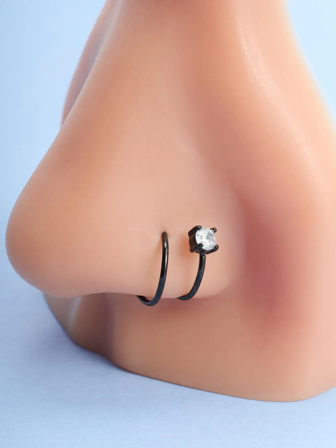 S-shaped Nose Studs, Nose Rings, Stainless Steel Nose Band Rings, Stud Earrings, Nostril Screw Nose Studs, Zirconia Nostril Ornaments