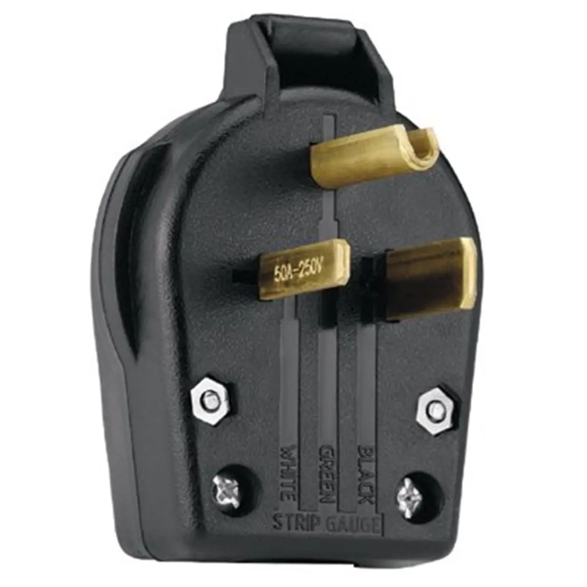 Cooper Wiring Devices Angle Grounding Male Power Plug, 250V, 50A, High-Quality Equipment for Home Improvement Projects, Power Plugs