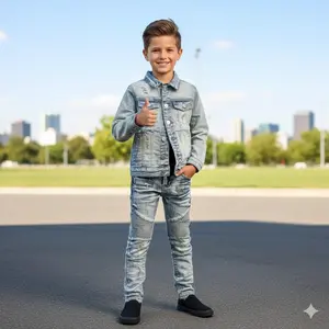 Janttawear HIGH Grade Quality Modern  Design Slim FIT  Fashion Jeans Sets Washed Blue