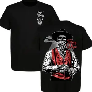 Doc Holliday Say When Old West Death Dealers Collection Tomb Menswear Top Black T-Shirt