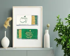 Augusta National and The Masters - Golf Inspired Watercolor Matchbox Print - Golf Lover Gift - UNFRAMED posters for room Artistic Decor Decoration Ornaments Wall