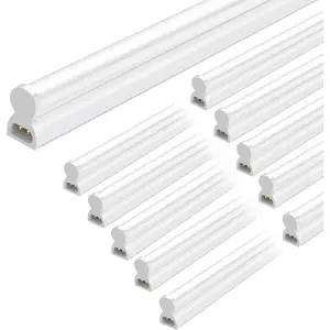 10 Pack LED Shop Light 4FT, T5 Integrated Single Fixture, 22W, 2200LM, 6500K Super Bright White, Linkable Shop Light, Utility Shop Lights, Corded Electric with Built-in /Off