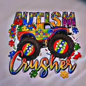 Autism Awareness 18x18 Inches Pillow Cover Double Designed Front Autism Crusher Back Autism Is My Superpower Design Polyester With Zipper