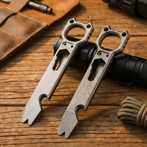 Mulight EDC Titan Cat Premium Titanium Pry Bar Multitool Clip hiking camping tools essential tool multi-tool crag knife compact utility blade hunting steel Survival and Neck Gift Set hook fruit convenient tiny pocket outdoor fishing knives day box skele