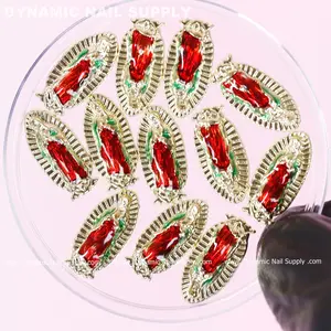 12 pcs Virgin Mary Charms (Colored) for Vintage Religious Nail Art Designer