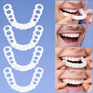 [3 Pairs】Snap On Veneers for Men& Women Instant Whitening SmileKit - Natural Look Reusable FalseTeeth Instant confident smile
