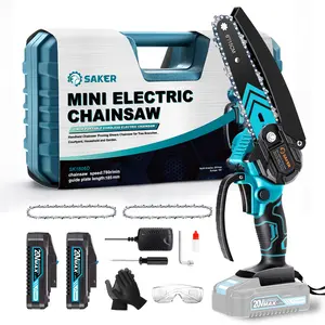 Saker Mini Chainsaw 4 "and 6" cordless chainsaws for trimming branches in yards and gardens, lithium battery brushless chainsaws