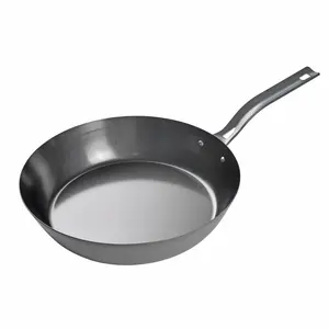 Commercial CHEF 12" Carbon Steel Skillet, Non Stick Frying Pan with Ceramic Coating, Safe for Any Cooktop, Oven or Grill, Lighter and Cools Faster than Cast Iron