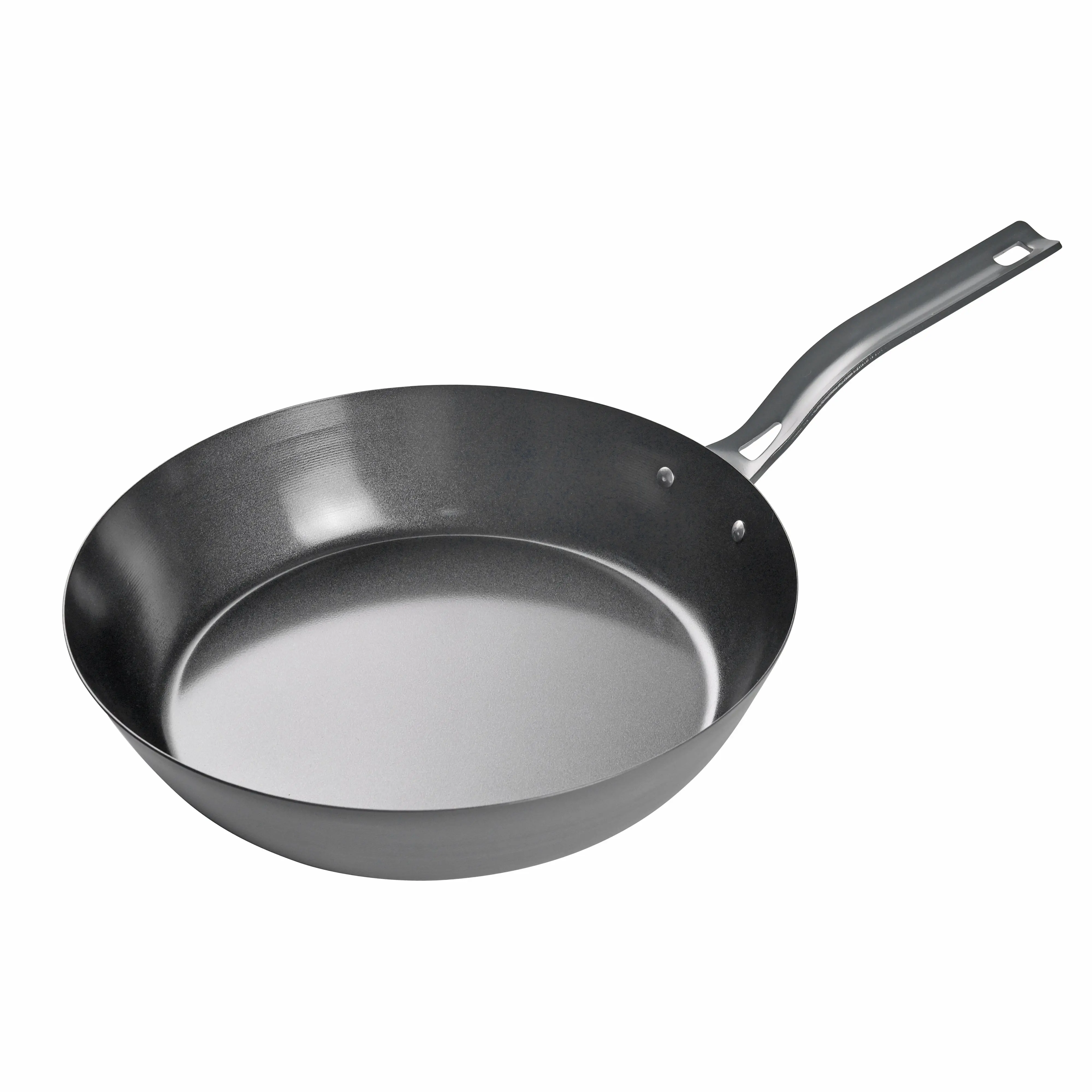 Commercial CHEF 12" Carbon Steel Skillet, Non Stick Frying Pan with Ceramic Coating, Safe for Any Cooktop, Oven or Grill, Lighter and Cools Faster than Cast Iron, Carbon Steel Nonstick Pans & Woks, Ceramic Nonstick Coating Pans & Woks