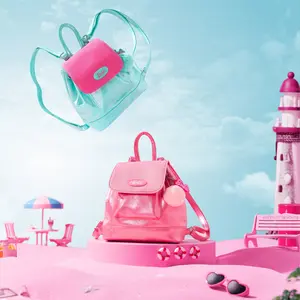 【Festive Bag】Miniso Fancy Barbie Collection Backpack (Pink&Green) - Perfect Festive Bag for Girls, Holiday & Holiday Haul