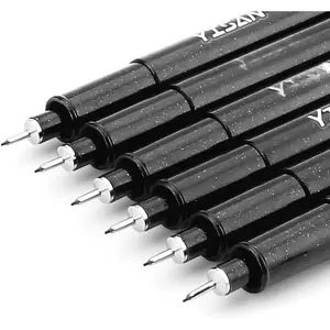 Ultra Fine Tip Pens Black 01,Extra Fine Point Writing Ink Pens,0.25mm No Bleed Thin Art Markers for Drawing,,Manga,6 PCS,70320