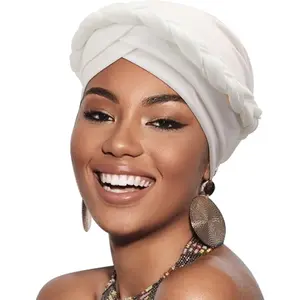Turban Pre-Tied Twisted Hat Thread   Wraps for Black Women Chemo Cancer Cap Braid Hair Cover