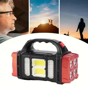Portable Solar Powered Camping Light, Outdoor Rechargeable Lamp, Multifunctional LED Solar Light for Outdoor Camping Hiking, Valentine's Day Gift, Rechargeable Flashlight