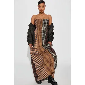 Painted In Plaid Maxi Dress - Multi Color U