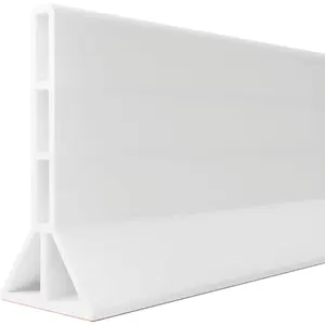 3.8'' High 43 Inch Collapsible Silicone Shower Threshold Water Dam Splash Guard for Bathroom and Kitchen Wet and Dry Separation