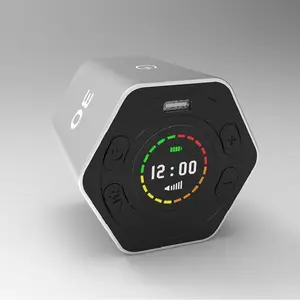 Self-Discipline Rotary Timer Magnetic Suction Led Mute Timer Kitchen Countdown Beauty Exercise Learning Reminder, Timer Cube, Hexagonal Productivity Timer, Pause and Resume, Mute and Adjustable Sound Alarm, Suitable for Tasks, Work, Study