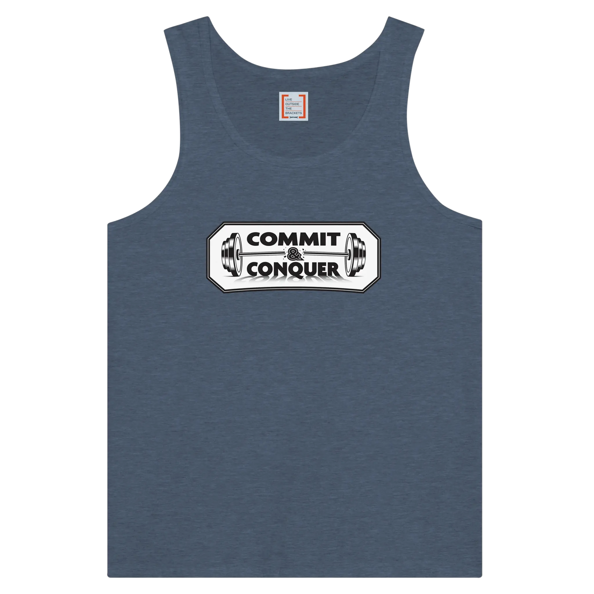Commit & Conquer Unisex Jersey Tank Top - Modern Fit, Round Neck, Combed Cotton, Size XSSM-LXL2XL