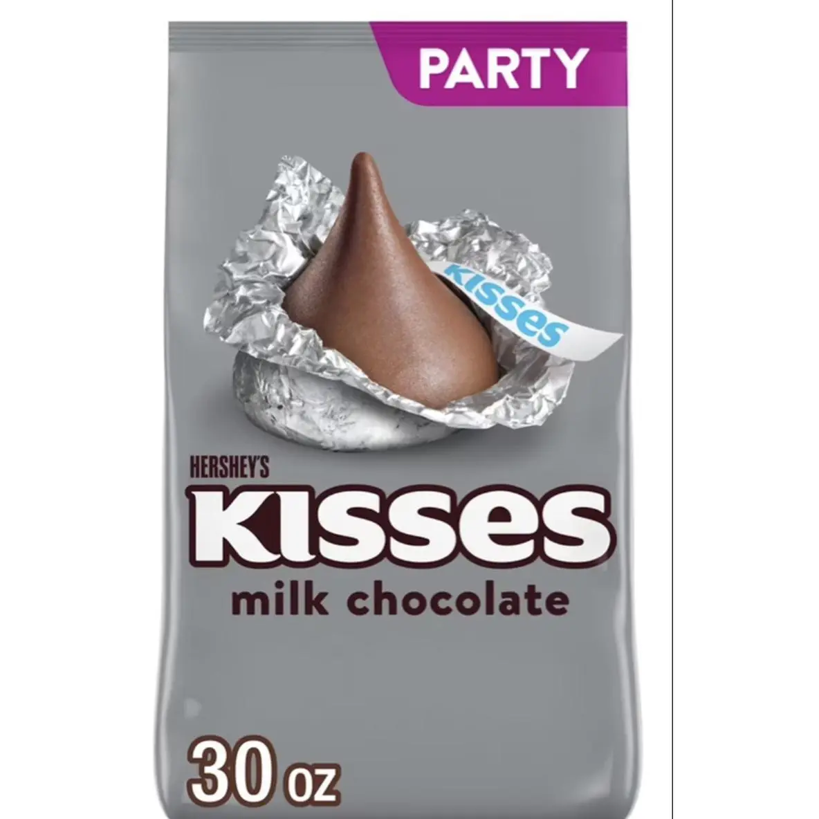 Hershey's Kisses Milk Chocolate Party Size 30 oz Bag of Sweet Treats for Celebrations