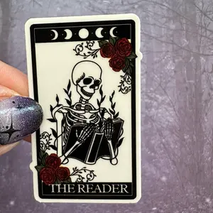The Reader bookish tarot card sticker