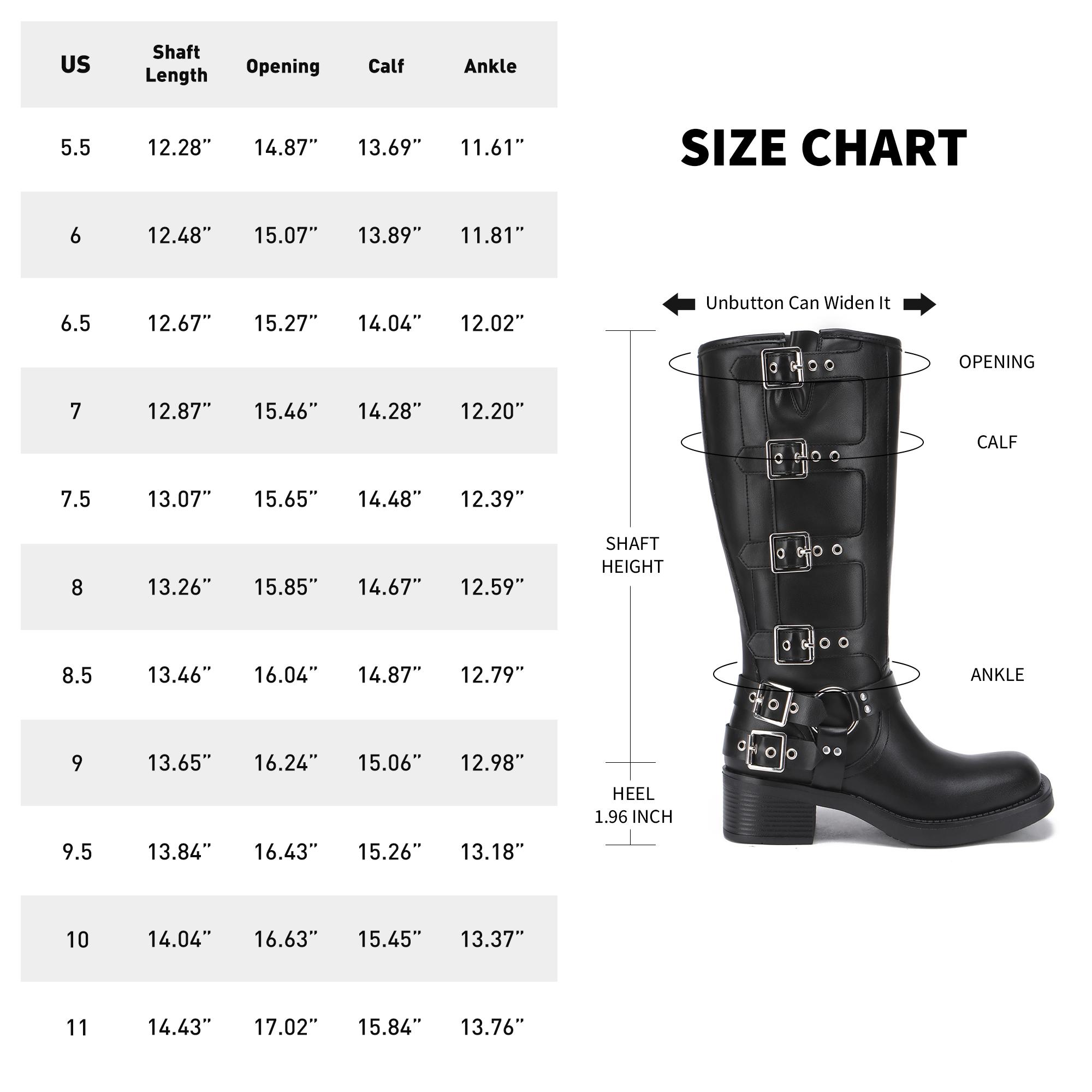 Athlefit Women's Knee High Riding Boots Fashion Buckle Square Toe Chunky Heel Wide Calf Biker Boots Gril Comfort Footware Fashion Shoes buckle  boots knee  high Leather Footwear Comfortable Girl Walking Shoes Bota Brown SpringStatements