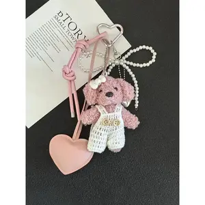 Cute Plush Bear Bag Charm, Butterfly Knot Heart Bag Accessory, Unique Daily Fashion Accessory, Adorable and Unique Design