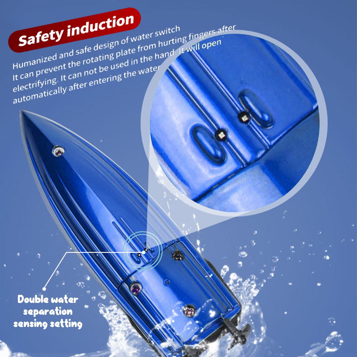RC Boat for Kids 2.4GHz 8 km/h High Speed RC Boat Electric Racing Boat Waterproof 500mAh USB Rechargeable RC Boat Toy Ship Summer Water Toy Gift for Kids Adults