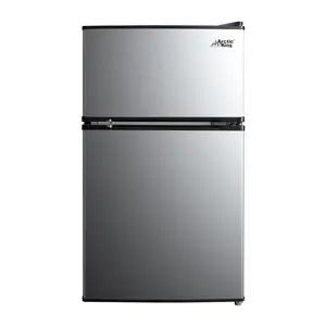 Arctic King 3.2 Cu Ft Two Door Mini Ice maker With Freezer Stainless Steel - Energy star certified, compact and efficient for dorms, offices, and small spaces