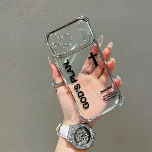 Transparent Soft TPU Smartphone Case - God's Plan Design, Shockproof, Anti-Slip Grip, Protective Accessory for iPhone 11-17 Pro Max, Ideal Gift Choice, Accessories