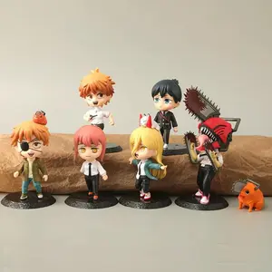 Hot 6Pcs-Set Chainsaw Man Anime Figure PVC Denji Pochita Collection Action Figures Model Set Toys Anime  Dolls Kids Gift