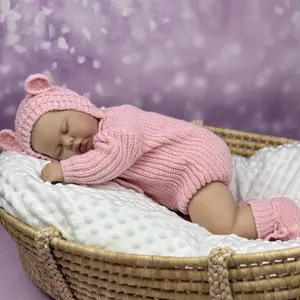 TopLink 20 Inch 3D Skin Reborn Baby Doll Toy with Visible Veins 50 CM Vinyl Limbs Cloth Body Handmade Cute Birthday Gift for Girls Lifelike Realistic Newborn