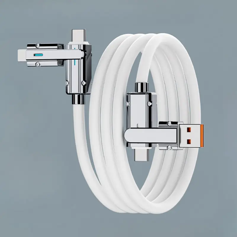 4 In 1 Type-C Charging Data Cable, Multipurpose Phone Fast Charging Data Cable, Multifunctional USB Charging Cable for iPhone & iPad Super Fast Charging, Type C Charger, Type C Lightning, Fast Charging Supported
