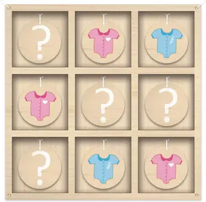 Gender Reveal Tic Tac Toe Board ,Rustic Wooden Gender Reveal for He or She,Baby Gender Reveal Ideas Party Supplies,Boy Girl Sign,Baby Shower Gender Reveal Decoration kit