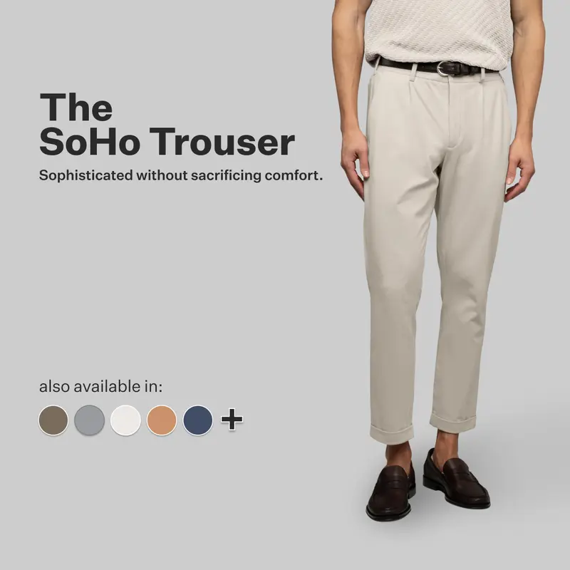 CUTS CLOTHING Men's Soho Casual Pants - Soft Fabric, Elastic Waist, Adjustable Drawstrings