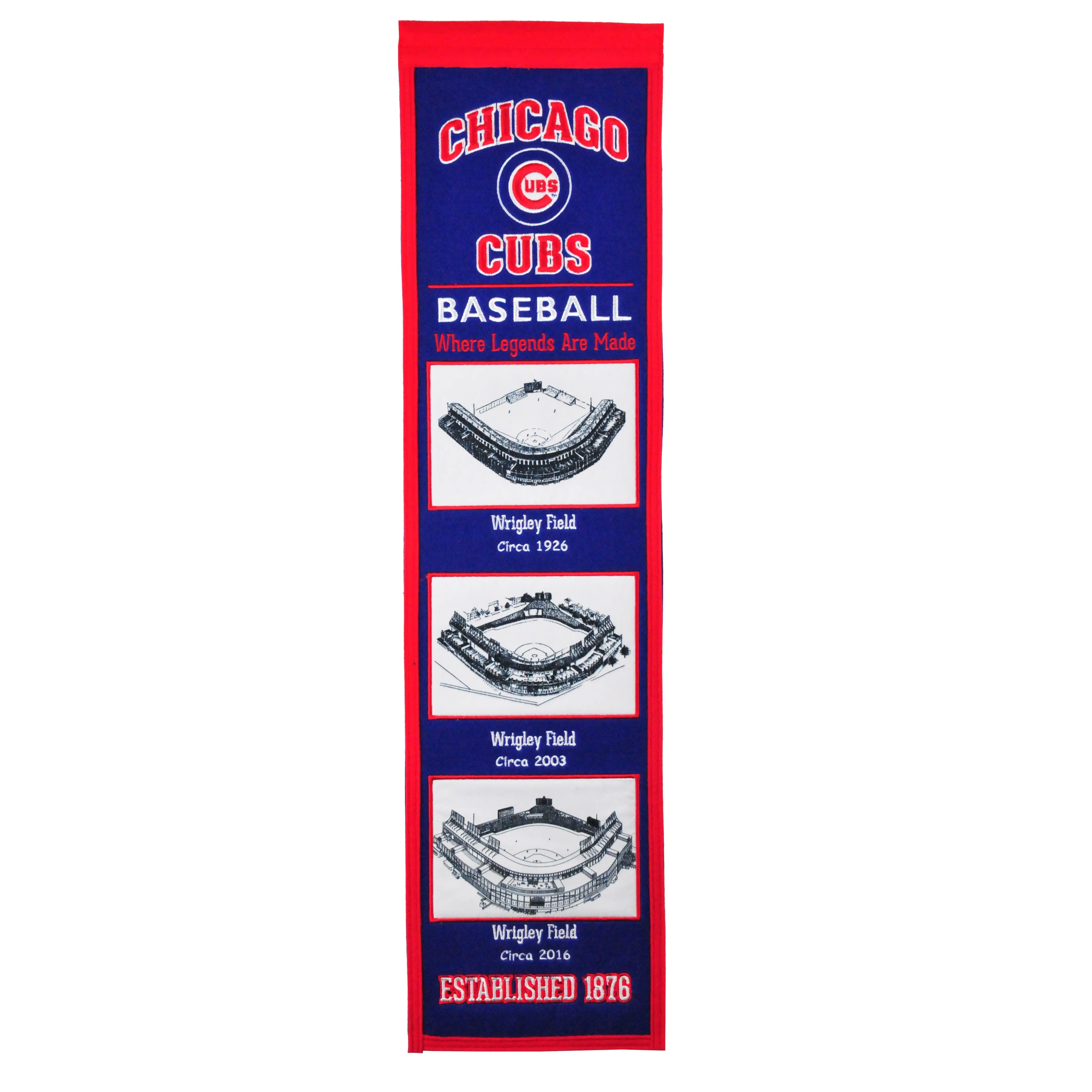 Chicago Cubs Stadium Evolution Heritage Banner - 8"x32"