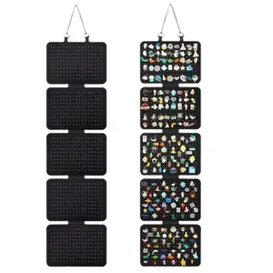 Wall-Mounted Jewelry Storage Bag, Includes 5 Foldable Pages, Ideal for Brooches & Enamel Pin Collection Display Box