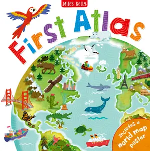 USED-First Atlas-Travel the World with this Brightly Colored Atlas-Includes over 20 Maps and a World Map Poster by Philip Steele (Hardcover)