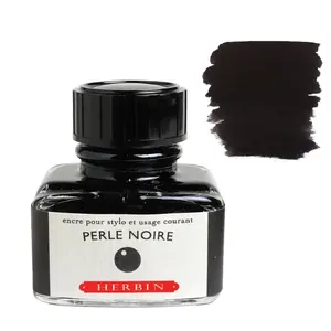 Jacques Herbin Fountain Pen Ink, 30ml Bottle, Perle Noire (Pearl Black)