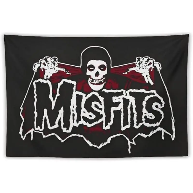 [For Home Decor Tapestry Art] Grunge Punk Music Misfits Tapestry Decorative Wall Art Tapestries Hanging For Home College Dorm Room Decor Poster Banner Flag