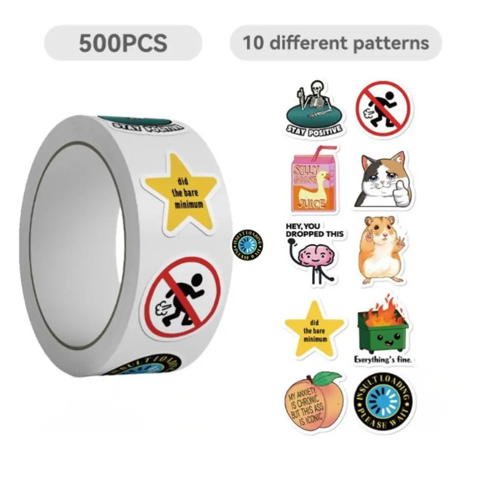 Funny Emotional Sticker Roll, /roll Self Adhesive Decorative Sticker, Decorative Sticker for DIY Crafts Scrapbooking, Journaling, Gift Wrapping, Funny Stickers