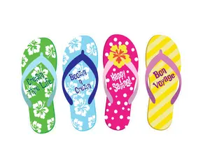 Flip Flop Bundle 4 Piece Cruise Door Magnets, Door Decoration Magnetic, for Stateroom Door on Cruise Lines such as Carnival Royal Caribbean