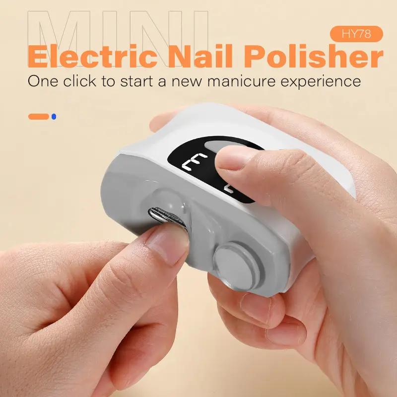HY78 Electric Nail Drill - Rechargeable Type-C Nail Polisher, Trimmer & Grinder with Digital Display for Manicure & Pedicure (Beauty & Personal Care Tool)