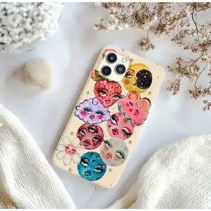 Whimsical Celestial Phone Cases| Vibrant Moon & Floral Face Designs for Ultimate Style| Compatible with iPhone 16, 15, 14, 13, 12, 11, X, SE & Samsung Galaxy S21 to S24| Trendy Protective Covers for Cosmic Art Lovers