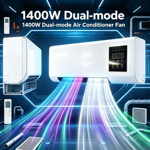 Living Room & Dorm Use Air Conditioner Fan Gentle Natural Breeze Adjustable Heating for All Season Comfort