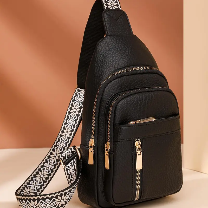 Ladies' personalized crossbody bag, equipped with adjustable shoulder straps, small and exquisite trendy travel shopping waist bag, fashionable shoulder chest bag, with phone cable holes and fashionable design, Fashion Crossbody Purse, Bags Crossbody