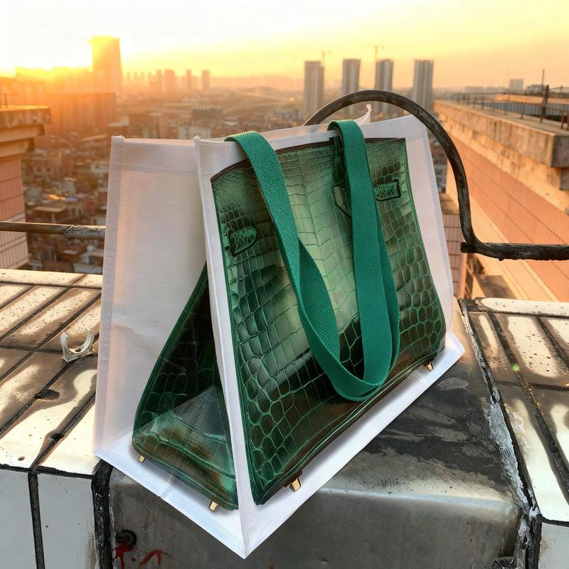 INS blogger's parody creative grocerybags platinum bag remake fashion blogger's same fitness and leisure bag Beach Bag Colorful tote bags