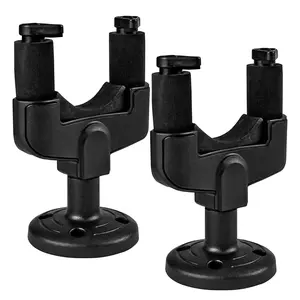 5Core Guitar Pair Wall Mount Hanger Hook Metal Base Soft Padding Adjustable Rotatable Holder