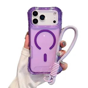 Flashy TPU Magnetic 3-in-1 Shockproof Phone Case for 17 PRO MAX junk